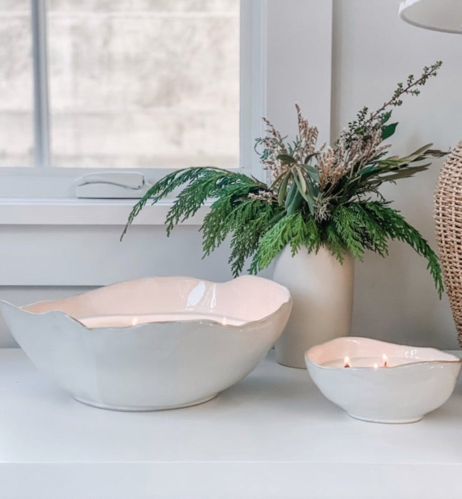 BELIEVE CANDLE Scalloped Candle Bowl